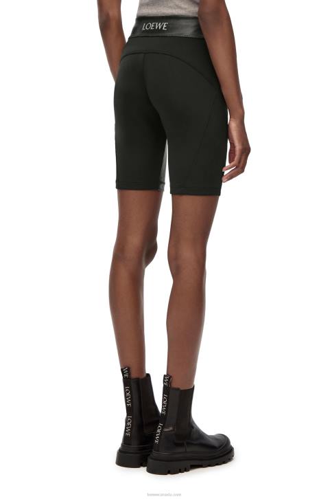 Loewe Stretch cycling shorts in nappa 688V1128 Women Black