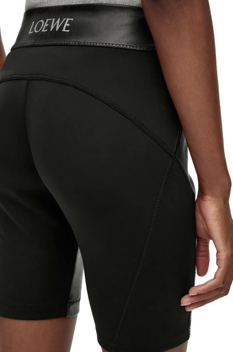 Loewe Stretch cycling shorts in nappa 688V1128 Women Black