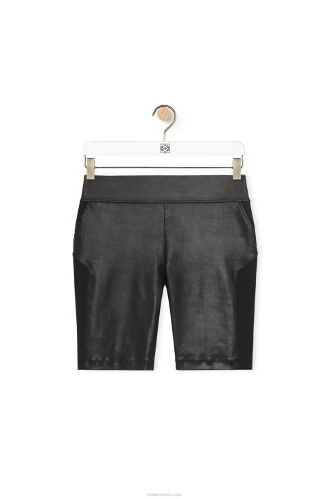 Loewe Stretch cycling shorts in nappa 688V1128 Women Black