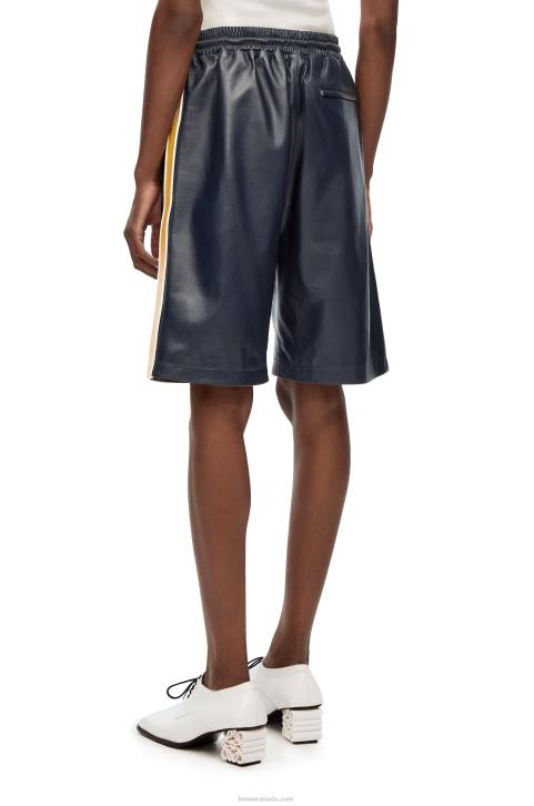 Loewe Tracksuit shorts in nappa 688V1117 Women Navy/Yellow