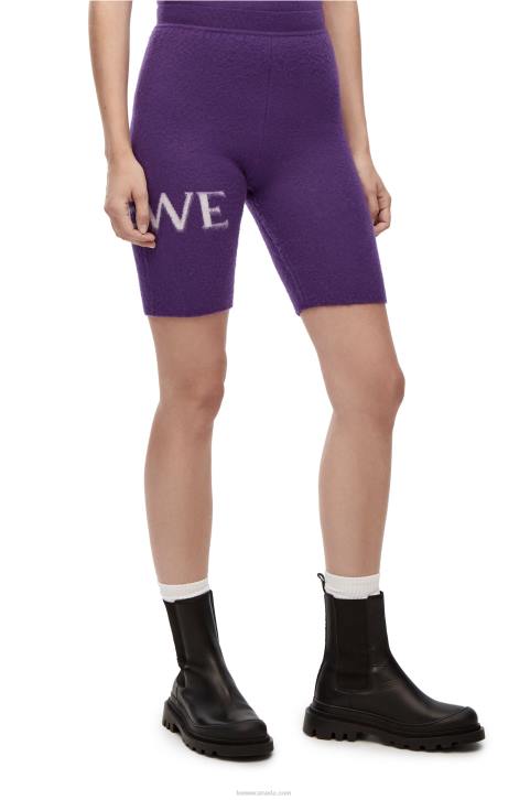 Loewe cycling shorts in wool 688V968 Women Purple