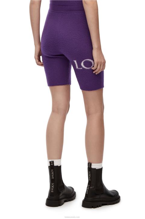 Loewe cycling shorts in wool 688V968 Women Purple