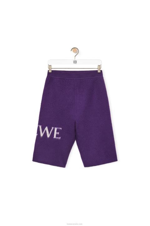 Loewe cycling shorts in wool 688V968 Women Purple