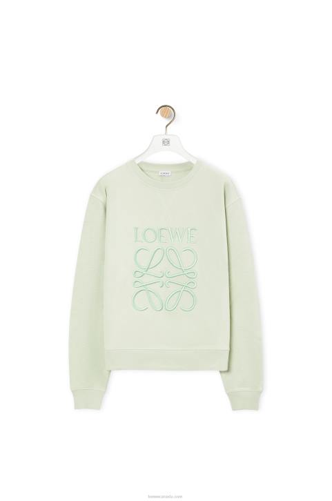 Loewe Anagram regular fit sweatshirt in cotton 688V813 Women Light Green