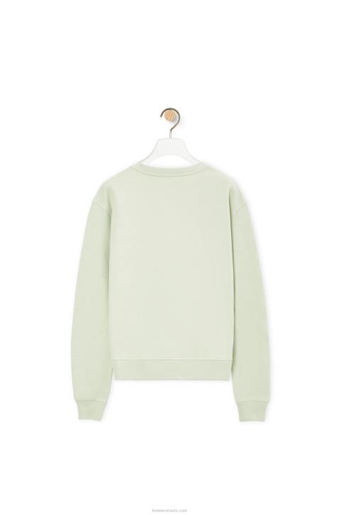 Loewe Anagram regular fit sweatshirt in cotton 688V813 Women Light Green