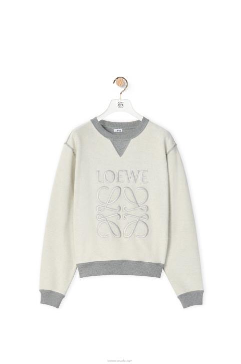 Loewe Anagram regular fit sweatshirt in cotton 688V825 Women Grey Melange