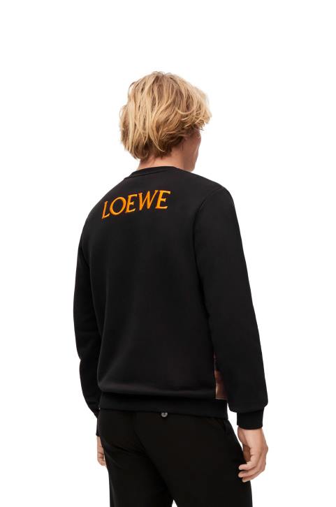 Loewe Calcifer sweatshirt in cotton 688V843 Women Black/Multicolor