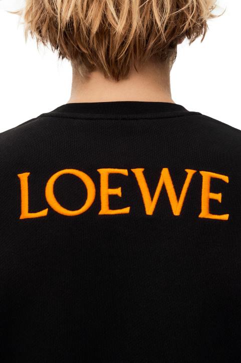 Loewe Calcifer sweatshirt in cotton 688V843 Women Black/Multicolor