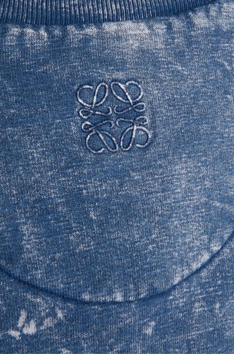 Loewe Elongated sweatshirt in cotton fleece 688V803 Women Washed Denim
