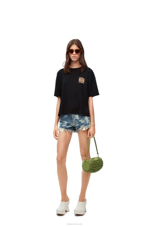 Loewe Anagram craft T-shirt in cotton 688V793 Women Black