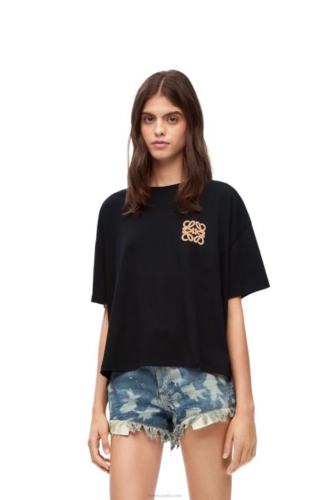 Loewe Anagram craft T-shirt in cotton 688V793 Women Black