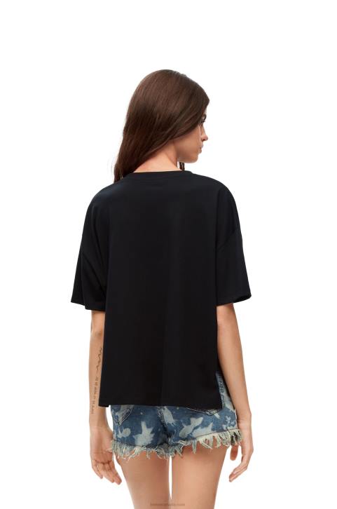 Loewe Anagram craft T-shirt in cotton 688V793 Women Black
