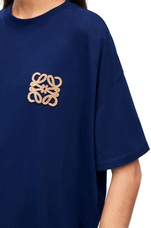 Loewe Anagram craft T-shirt in cotton 688V794 Women Indigo Blue
