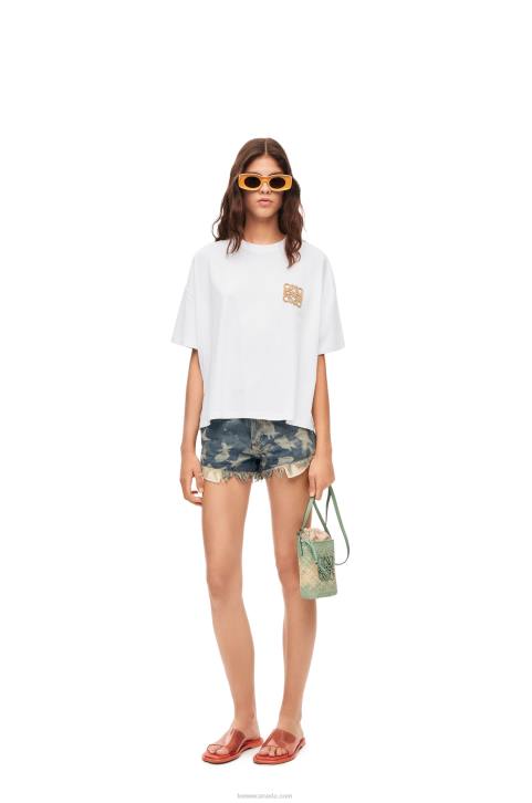 Loewe Anagram craft T-shirt in cotton 688V795 Women White/Beige