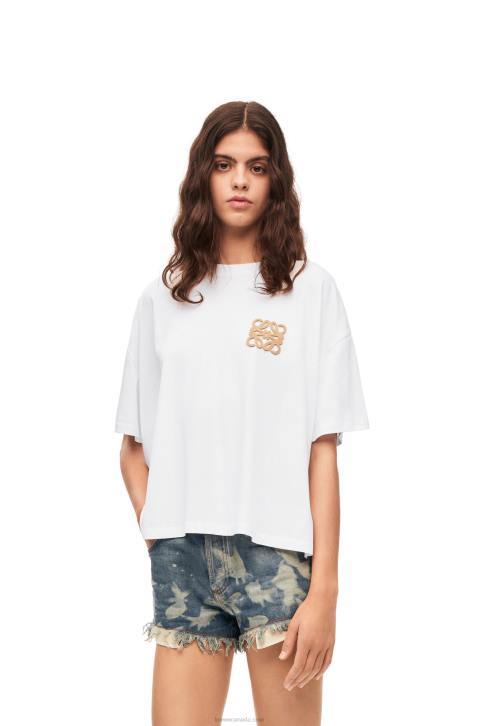 Loewe Anagram craft T-shirt in cotton 688V795 Women White/Beige