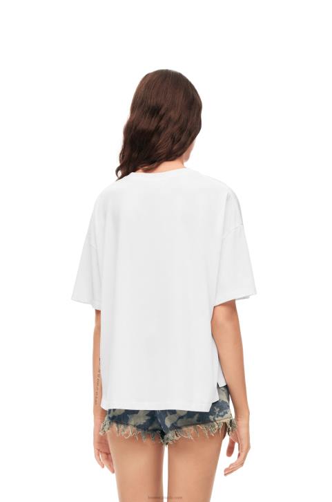 Loewe Anagram craft T-shirt in cotton 688V795 Women White/Beige
