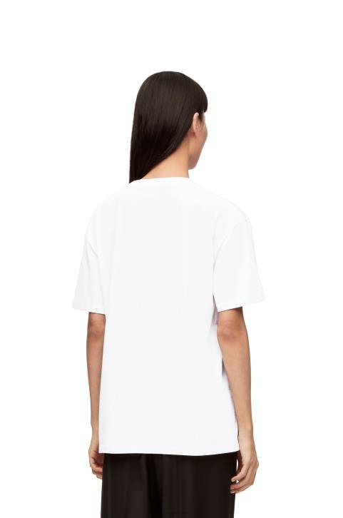 Loewe Anthurium flower T-shirt in cotton jersey 688V798 Women White/Red