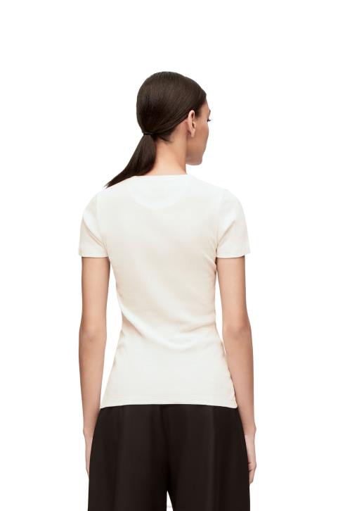 Loewe Anthurium top in ribbed cotton jersey 688V883 Women White/Multicolor