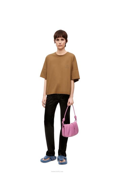 Loewe Boxy fit T-shirt in cotton 688V781 Women Dark Camel