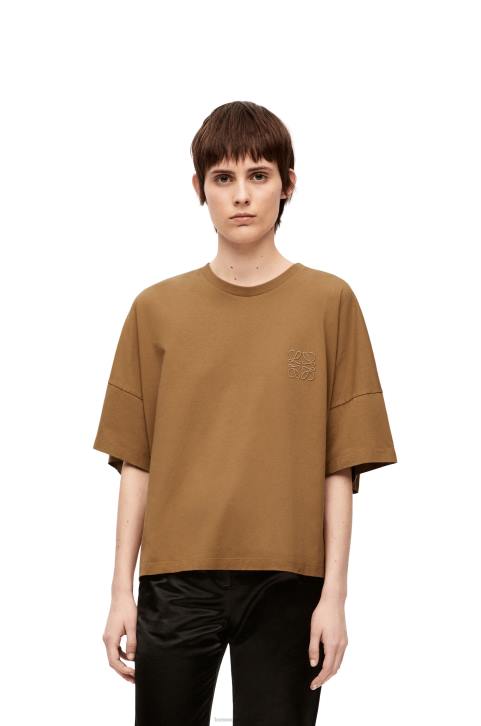 Loewe Boxy fit T-shirt in cotton 688V781 Women Dark Camel