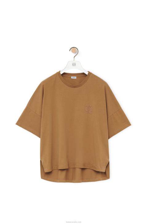 Loewe Boxy fit T-shirt in cotton 688V781 Women Dark Camel