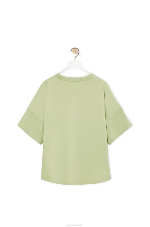 Loewe Boxy fit T-shirt in cotton 688V814 Women Pale Green