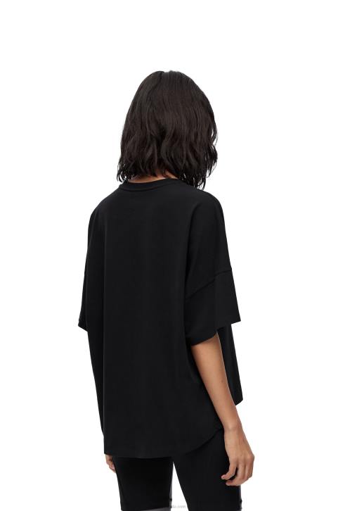 Loewe Boxy fit T-shirt in cotton 688V823 Women Black