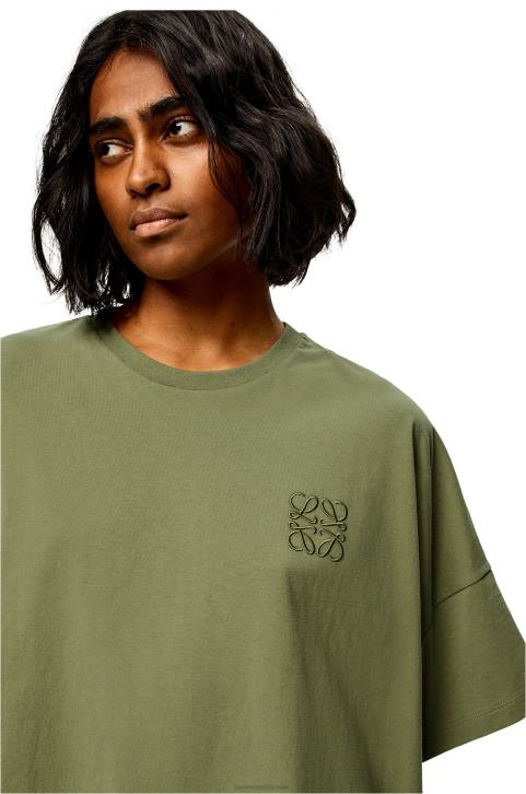 Loewe Boxy fit T-shirt in cotton 688V827 Women Sage