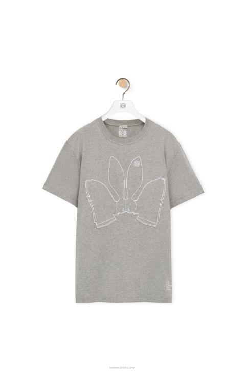 Loewe Bunny T-shirt in cotton 688V807 Women Grey Melange