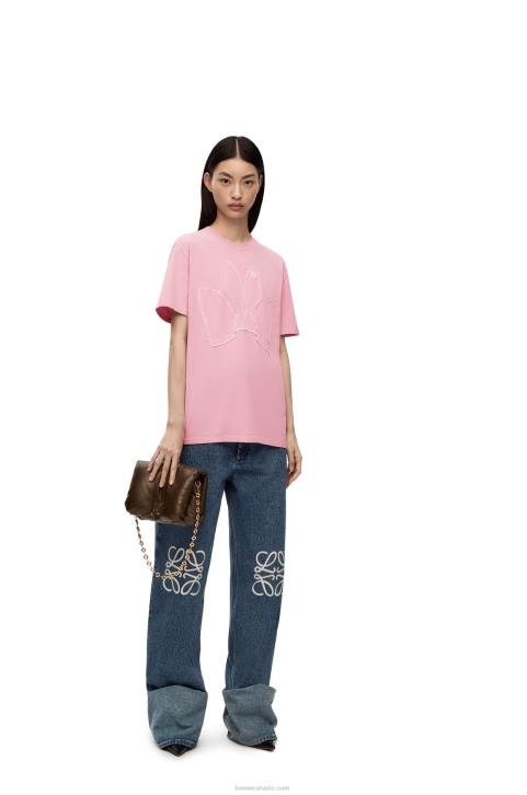 Loewe Bunny T-shirt in cotton 688V808 Women Bright Pink