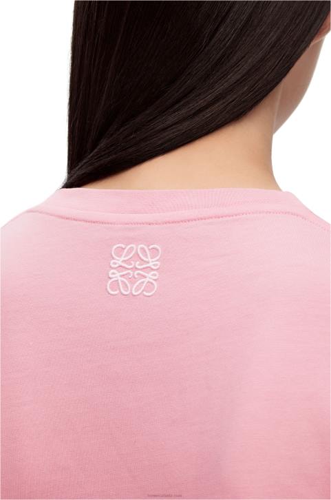 Loewe Bunny T-shirt in cotton 688V808 Women Bright Pink