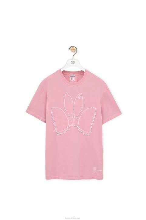 Loewe Bunny T-shirt in cotton 688V808 Women Bright Pink