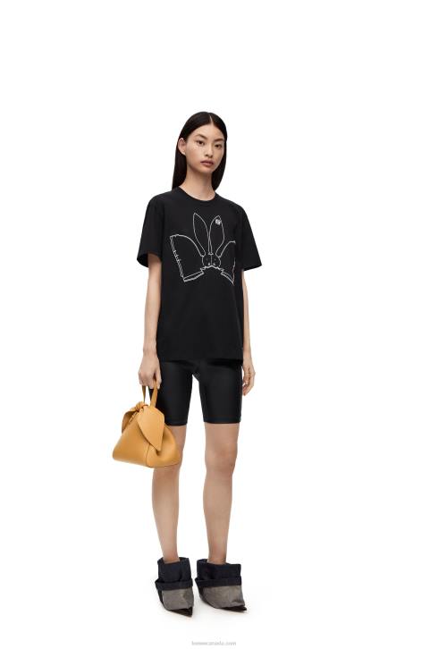 Loewe Bunny T-shirt in cotton 688V809 Women Black