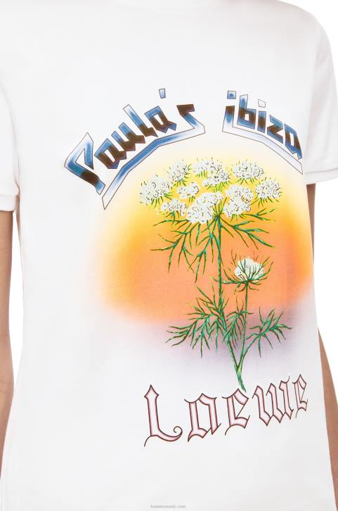 Loewe Fennel T-shirt in cotton 688V783 Women White/Multicolor