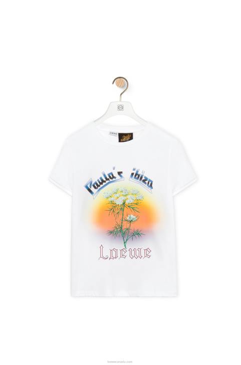 Loewe Fennel T-shirt in cotton 688V783 Women White/Multicolor