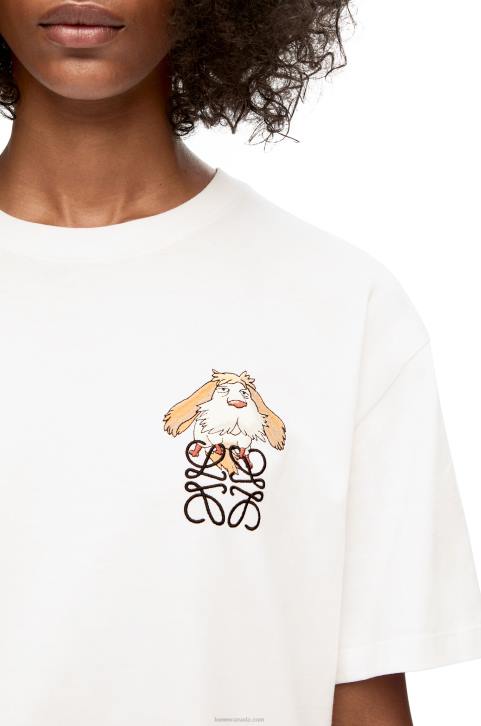 Loewe Heen Anagram T-shirt in cotton 688V845 Women White