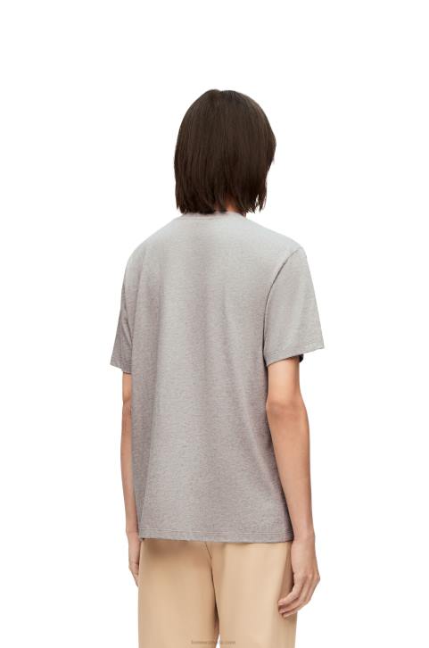 Loewe Heen Anagram T-shirt in cotton 688V846 Women Grey Melange