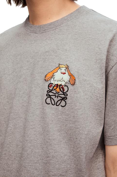 Loewe Heen Anagram T-shirt in cotton 688V846 Women Grey Melange