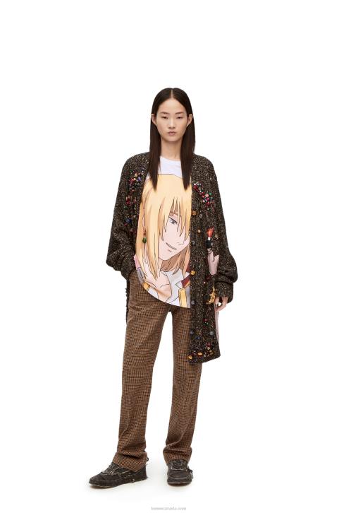 Loewe Howl embellished T-shirt in cotton 688V835 Women White/Beige