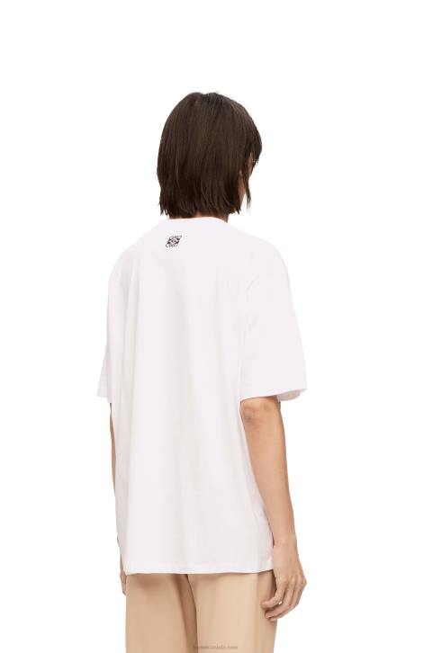 Loewe Howl embellished T-shirt in cotton 688V835 Women White/Beige