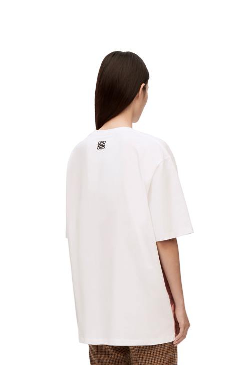 Loewe Howl embellished T-shirt in cotton 688V835 Women White/Beige