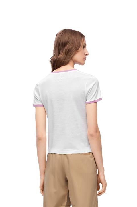 Loewe Maruja Mallo slim fit T-shirt in cotton 688V776 Women White/Multicolor