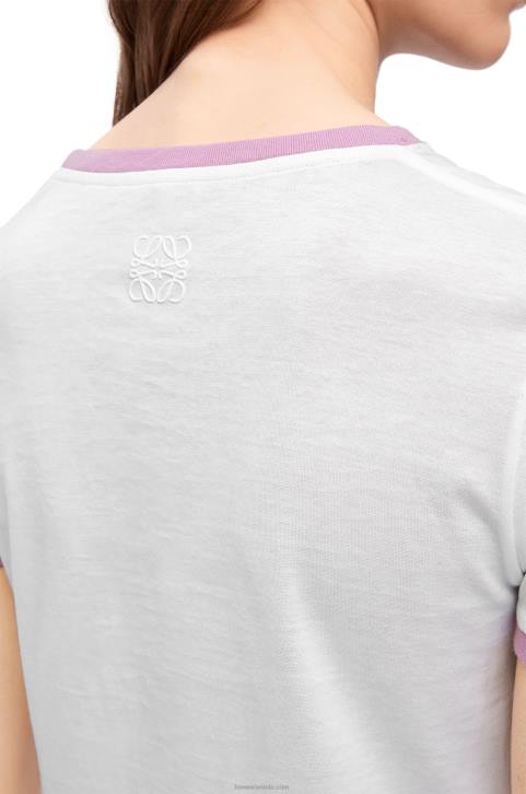 Loewe Maruja Mallo slim fit T-shirt in cotton 688V776 Women White/Multicolor