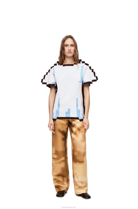 Loewe Pixelated top in technical knit 688V879 Women White