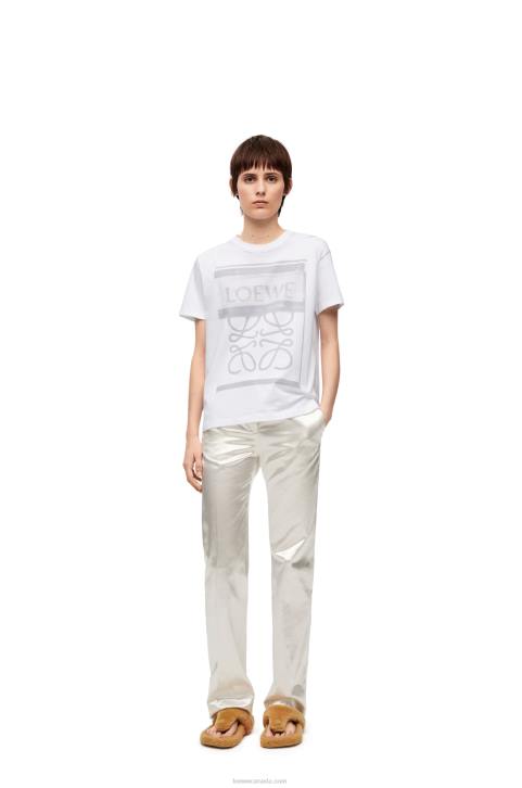 Loewe Regular fit T-shirt in cotton 688V770 Women White/Grey