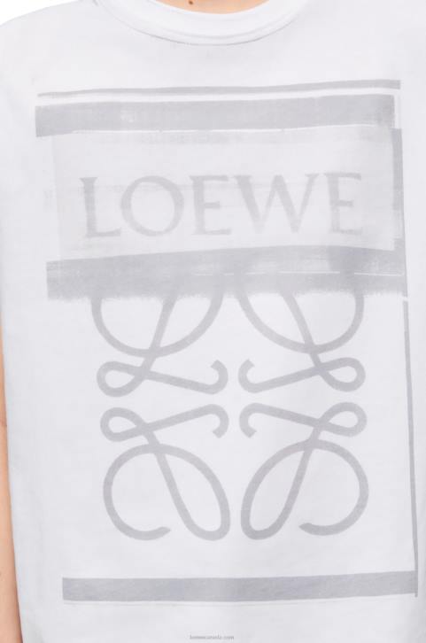 Loewe Regular fit T-shirt in cotton 688V770 Women White/Grey