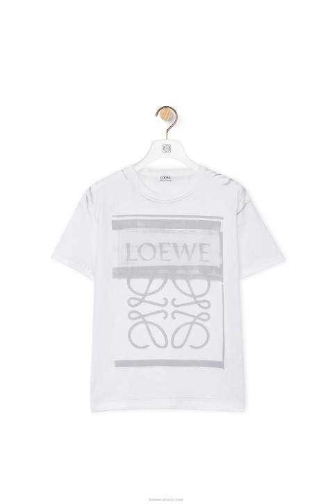 Loewe Regular fit T-shirt in cotton 688V770 Women White/Grey