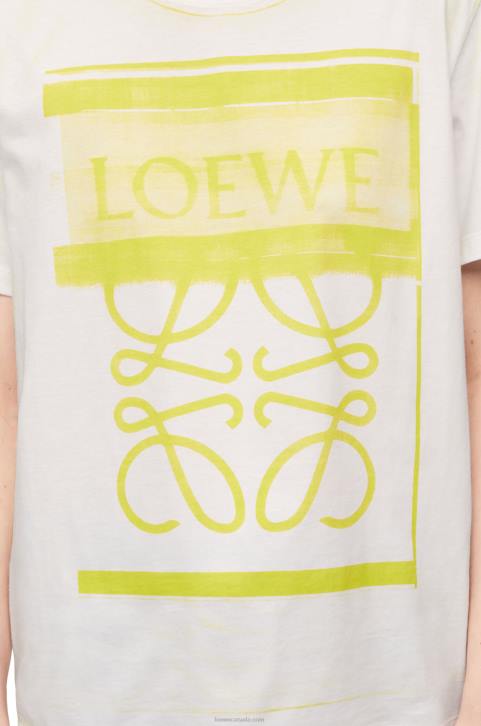 Loewe Regular fit T-shirt in cotton 688V772 Women White/Yellow