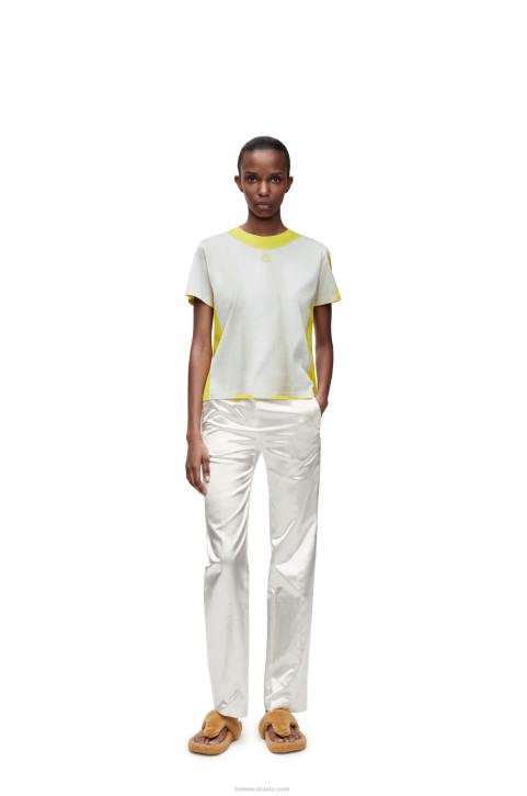 Loewe Regular fit T-shirt in cotton 688V773 Women White/Yellow