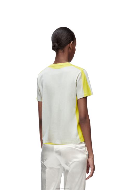 Loewe Regular fit T-shirt in cotton 688V773 Women White/Yellow